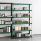 Thumbnail image #4 for Metro Super Erecta 5AN557K3 Add-On Wire Shelving Unit, 48"W x 24"D x 74"H, 5 Shelves, Green Epoxy Finish with Microban