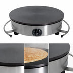 Thumbnail image #4 for Eurodib USA Krampouz CEBIR4110 Single Electric Countertop Crepe Maker, Cast Iron Griddle, 15-3/4-Inch, Thermostatic, 120V