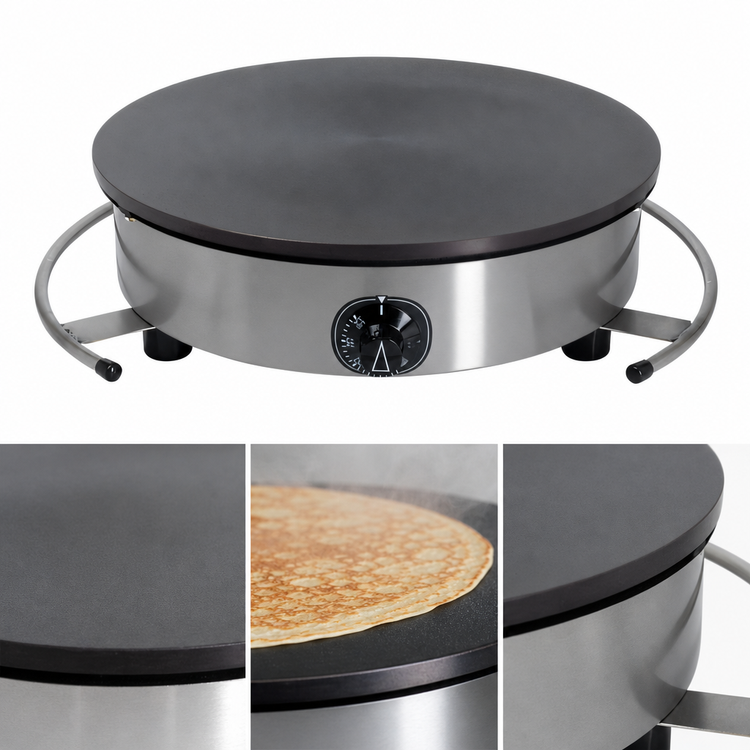 Product image #4 for Krampouz Single Electric Countertop Crepe Maker with Cast Iron Griddle, 15-3/4 Inch, 120V