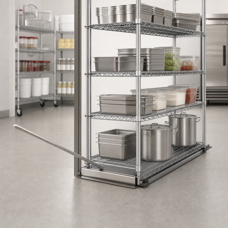 Product image #3 for Eagle Floor-Trak Single-Deep 6 Ft Floor Track Kit for Wire Shelving