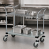 Thumbnail image #3 for Quantum 48 Inch x 18 Inch Chrome-Plated 2-Shelf Utility Bus Cart with Wire and Galvanized Shelves
