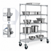 Thumbnail image #3 for Metro Super Adjustable Super Erecta Wire Shelving Stem Caster Cart, 5 Shelves, 60 x 21 Inches, Chrome, 600 lb. Capacity