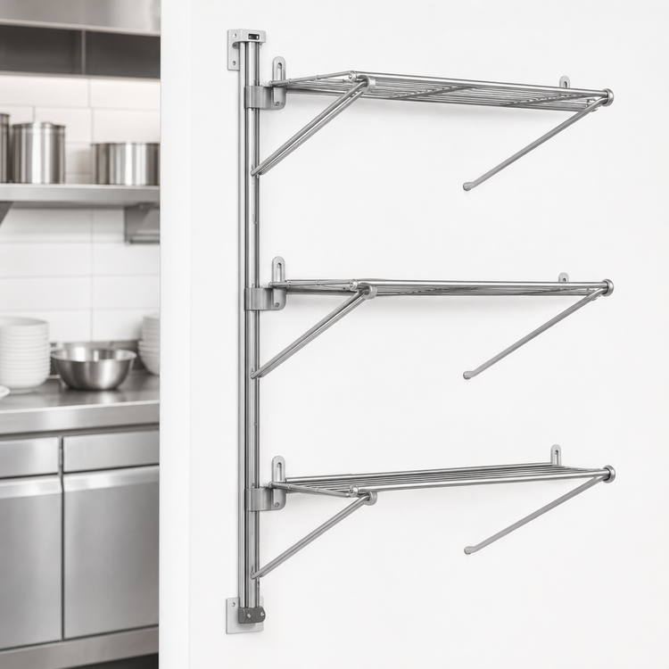 Product image #3 for Eagle Group Adjustable Post Wire Wall Mount End Unit for 14-Inch Shelves, 54-Inch Posts, Stainless Steel