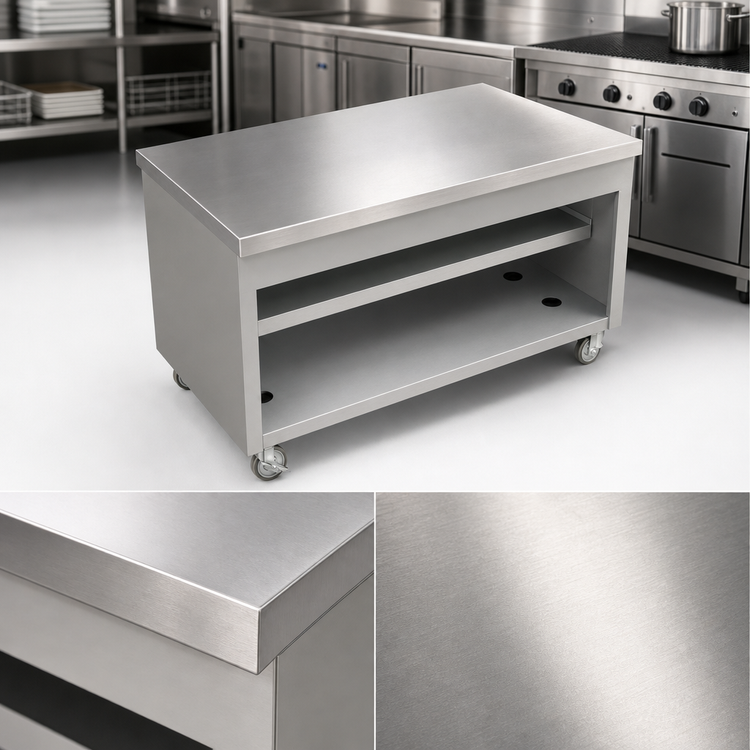 Product image #3 for Thurmaduke TST-60SS 60" Mobile Stainless Steel Solid Top Utility Counter