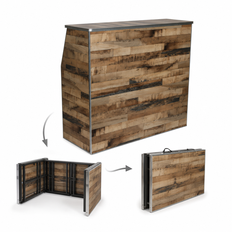 Product image #4 for 4 Ft. Portable Folding Laminate Bar Table, Natural Wood Finish
