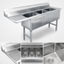Thumbnail image #3 for 3-Compartment Stainless Steel Sink with 24-Inch Left Drainboard