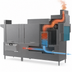 Thumbnail image #3 for Champion 100 PRO-HR Pro Series 2-Tank High-Temperature Steam Rack Conveyor Dishwasher with Heat Recovery, 348 Racks/Hour