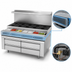 Thumbnail image #3 for Titan JMSS-06-T-72 Fire & Ice 72-Inch Gas Sauté Station with 6 Open Burners and Refrigerated Rail