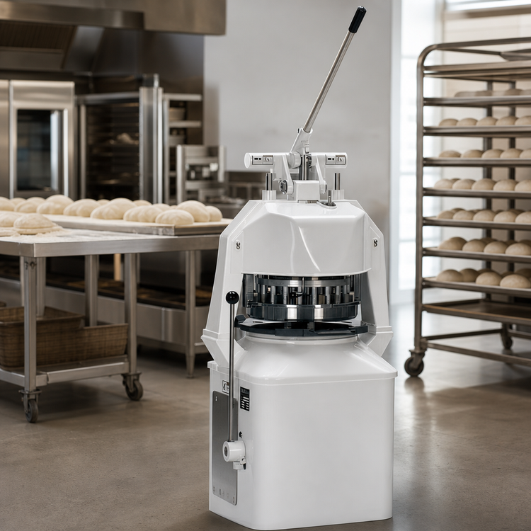 Product image #3 for BakeryXpress DX-JN Semi-Automatic Floor Dough Divider/Rounder Combo
