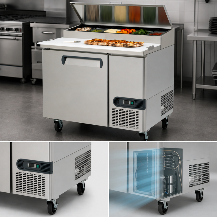 Product image #3 for Migali Competitor Series® 44-Inch Single-Section Refrigerated Pizza Prep Table