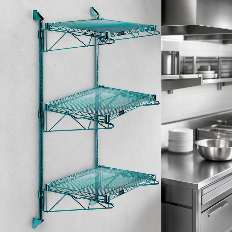 Product image #3 for Quantum Wall-Mounted Cantilever Shelf Starter Unit with 3 Wire Shelves