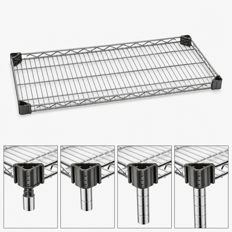 Product image #3 for EAGLEbrite Quad-Adjust Reverse Mat Wire Shelf, 48 x 24 Inch, Zinc Finish