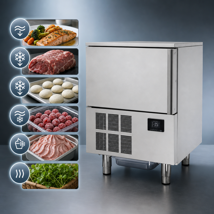 Product image #3 for HURRiCHiLL Reach-In Undercounter Blast Chiller/Shock Freezer, 3-Pan, Self-Contained, 120V