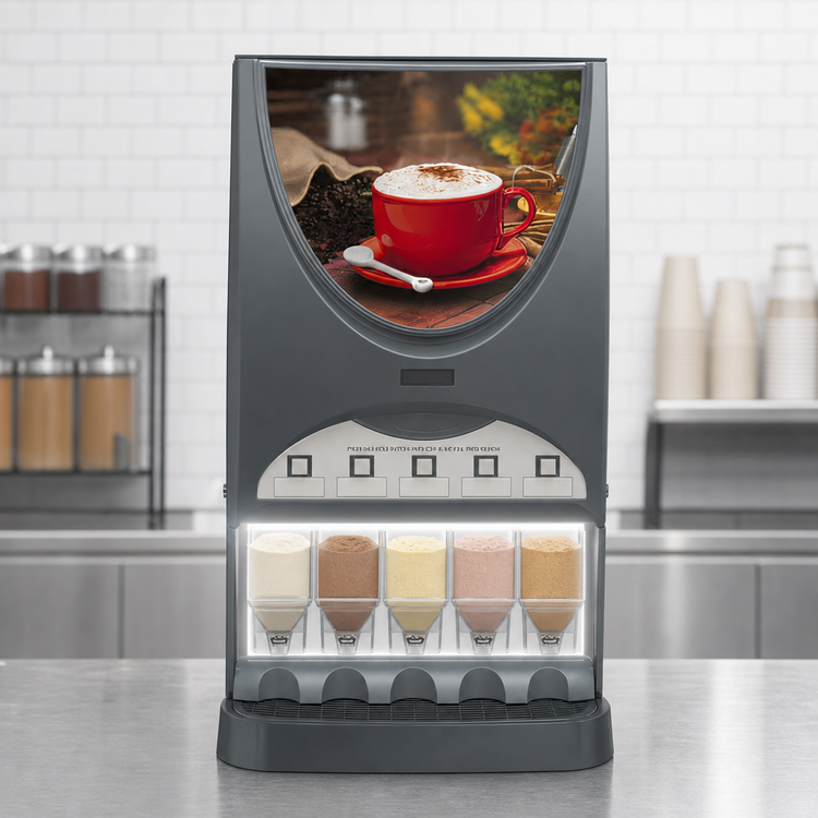 Product image #3 for BUNN iMIX-5S+ Silver Series Countertop Powder Beverage Dispenser with 5 Hoppers