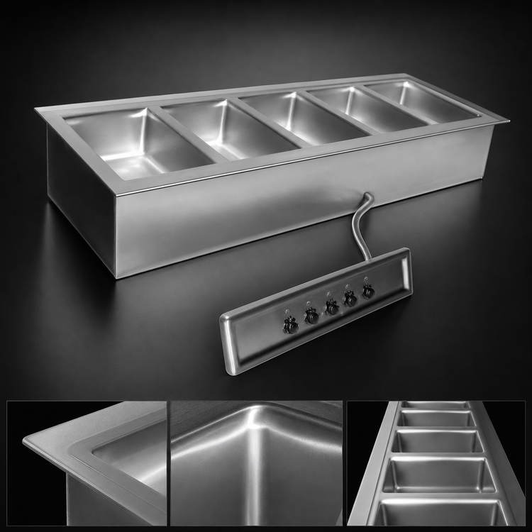 Product image #3 for Eagle SGDI-5-240T6 5-Well Electric Drop-In Hot Food Well Unit