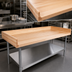 Thumbnail image #3 for John Boos 108-Inch x 24-Inch Baker's Top Wood Work Table with Adjustable Stainless Steel Undershelf