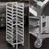 Thumbnail image #3 for Channel Trapezoidal Aluminum Cafeteria Tray Rack Cart, Single Section, 36-Inch High, End Load, 18-Tray Capacity, 15 x 20 Tray Size