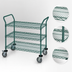 Thumbnail image #3 for Quantum WRC-2430P-3 Three-Shelf Wire Utility Bus Cart with U-Handles and Open Base