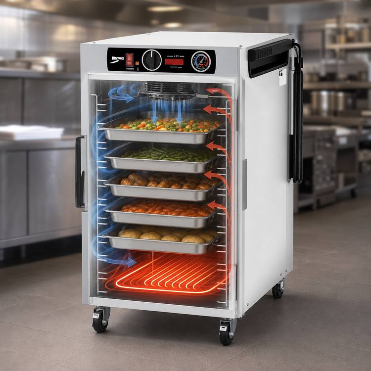 Product image #4 for Metro HotBlox™ Narrow 8-Pan Pass-Thru Undercounter Heated Holding Cabinet with Solid Front & Rear Doors