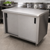 Thumbnail image #3 for Advance Tabco Special Value Series Enclosed Work Table with Sliding Doors, 60 Inch x 24 Inch, 16 Gauge 304 Stainless Steel Top