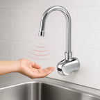 Thumbnail image #4 for Krowne Royal Series 16-190 Touchless Electronic Sensor Faucet, 4-1/2-Inch Gooseneck, Single-Hole Wall Mount, Polished Chrome