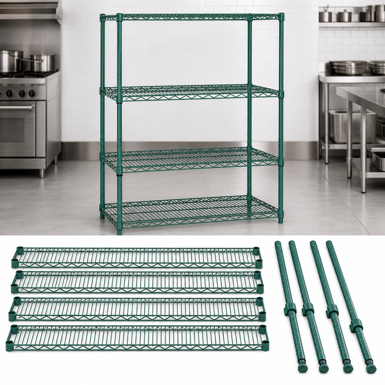Product image #3 for Quantum 60-Inch W x 18-Inch D x 54-Inch H Stationary Wire Shelving Starter Kit