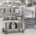 Thumbnail image #3 for Eagle Group 4-Tier Chrome Wire Shelving Dolly Truck with Poly Swivel/Brake Casters, 60 x 24 Inches