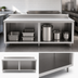Thumbnail image #3 for John Boos 120-Inch 16-Gauge Stainless Steel Work Table with Open-Front Cabinet Base and 5-Inch Backsplash