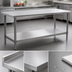 Thumbnail image #3 for Eagle Deluxe Series 72 Inch x 36 Inch Stainless Steel Work Table with 1-1/2 Inch Rear Upturn and Adjustable Undershelf