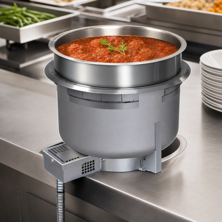 Product image #3 for Hatco Round Top-Mounted Drop-In Hot Well, 4 Quart, Non-Insulated Stainless Steel