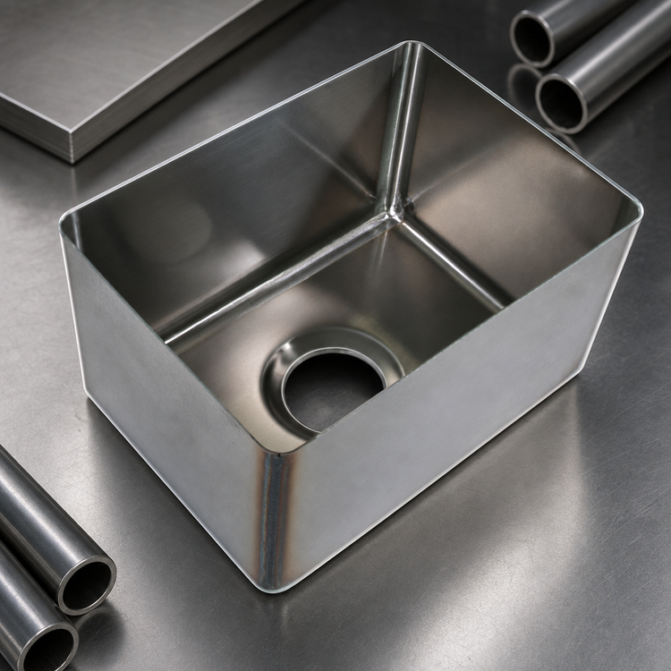 Product image #3 for BK Resources 16 x 18 x 12 Inch Weld-In Sink Bowl, 1 Compartment, 16 Gauge 304 Stainless Steel