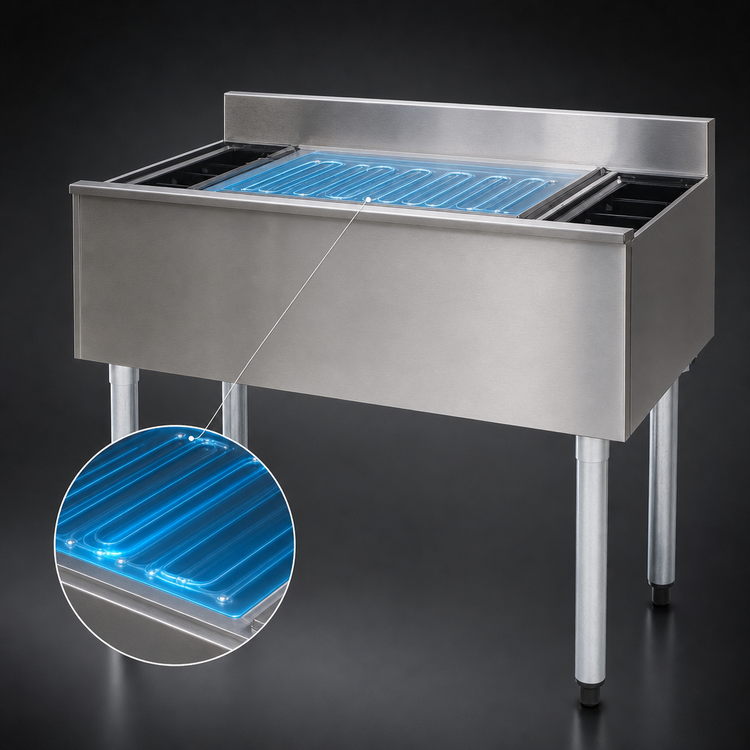Product image #3 for Eagle Group 1800 Series Modular Underbar Cocktail Unit with 7-Circuit Cold Plate and 8-Inch Insulated Ice Bin