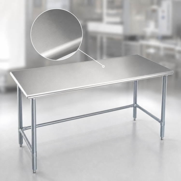 Product image #3 for Eagle Spec-Master 48-Inch x 30-Inch Flat Top Stainless Steel Work Table with Galvanized Base