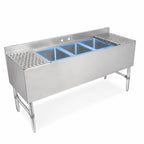 Thumbnail image #3 for John Boos UBS3-2160-2D12 3-Compartment Underbar Sink with Dual 12-Inch Drainboards, 60-Inch Wide, Stainless Steel