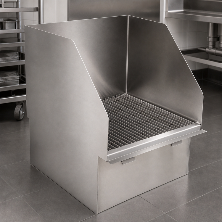 Product image #3 for Eagle Group 21-Inch Flush Floor-Mounted 304 Stainless Steel Mop Sink with 19 x 21 x 10-Inch Bowl