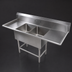 Thumbnail image #3 for John Boos Pro-Bowl 2-Compartment Floor Model Sink with Dual Drainboards, 24-Inch x 24-Inch x 14-Inch Bowls