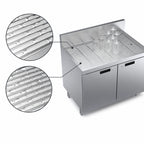 Thumbnail image #3 for Krowne Royal Series KR24-SD36 36"W x 24"D Stainless Steel Underbar Drainboard with Enclosed Cabinet Base and Locking Doors