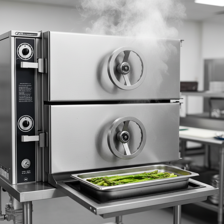 Product image #2 for Crown DCL-3 Three Compartment Direct Steam Pressure Steamer