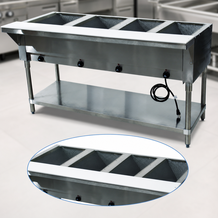 Product image #3 for Advance Tabco Triumph (Supreme) 4-Well Electric Hot Food Table with Undershelf and Cutting Board, 120V