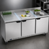 Thumbnail image #4 for Beverage-Air 72-Inch Three-Section Worktop Refrigerator with 3 Solid Doors and Rear-Mounted Self-Contained R290 Refrigeration