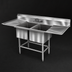 Thumbnail image #3 for Eagle Group Spec-Master FN Series Coved Corner Two-Compartment Sink with 24-Inch Right Drainboard