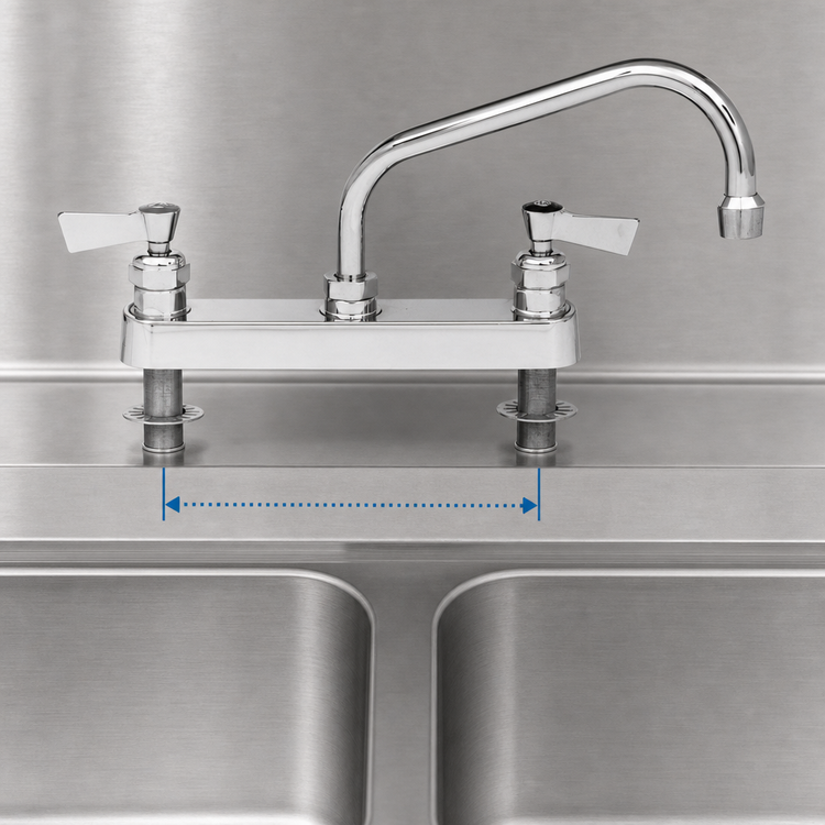Product image #3 for Fisher Stainless Steel 8-Inch Centers Deck-Mount Manual Faucet with 10-Inch Swing Spout and Lever Handles