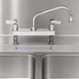 Thumbnail image #3 for Fisher Stainless Steel 8-Inch Centers Deck-Mount Manual Faucet with 10-Inch Swing Spout and Lever Handles