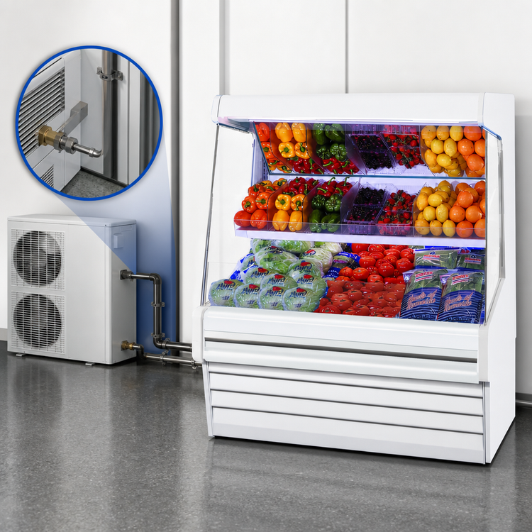 Product image #3 for Howard-McCray Ovation Series 39-Inch Remote Meat Open Merchandiser with LED Lighted Slanted Shelves, Stainless Steel