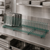 Thumbnail image #3 for Quantum Store Grid Tray Drying Rack, 46-1/2 Inch W x 14 Inch D x 11-1/4 Inch H, Green Epoxy Antimicrobial Finish