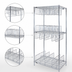 Thumbnail image #3 for Quantum 36-Inch Wide Chrome Plated Stationary Wire Shelving Stencil Unit with 3 Shelves and 22 Dividers