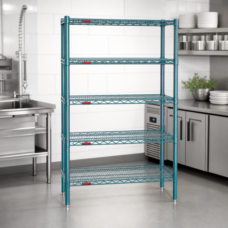 Product image #3 for EagleGard 5-Tier Stationary Wire Shelving Starter Unit, 60W x 18D x 86H, Hybrid Epoxy Finish