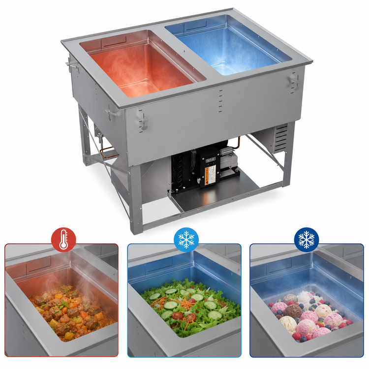 Product image #4 for Vollrath Hot/Cold/Frozen 2-Well Drop-In Modular Food Well, 120/208-240V