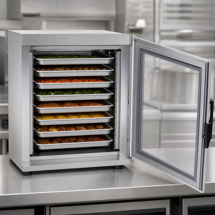 Product image #3 for Panco HCHNLSI-RA2.25 Half-Size Narrow Heated Holding Cabinet with Clear Polycarbonate Door