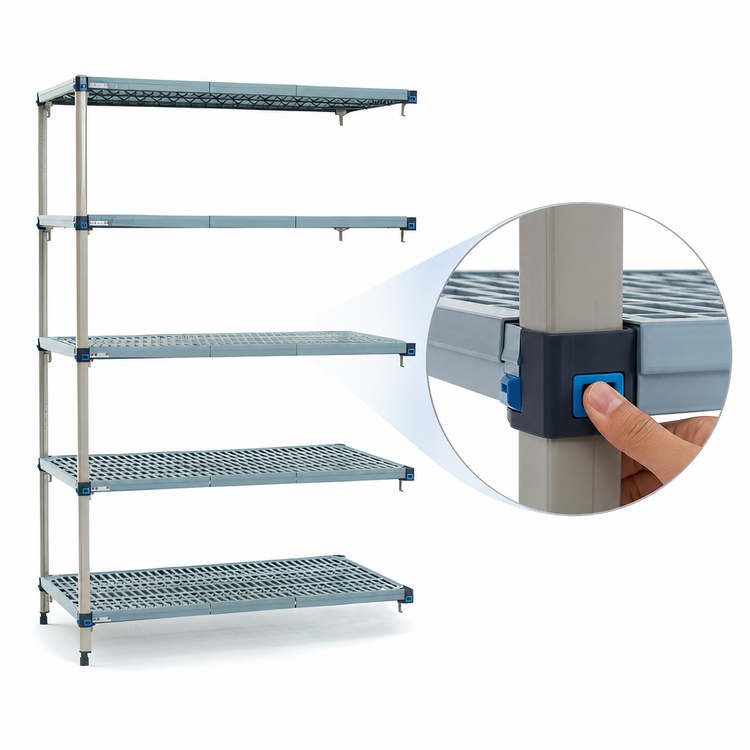 Product image #3 for MetroMax Q 5-Shelf Add-On Polymer/Wire Shelving Unit, 24"W x 21"D x 74"H